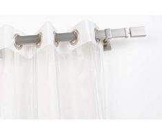 Tringle à Rideaux: 31 x 12 mm, L. 460 cm. sans Anneaux en Acier satiné â Complet