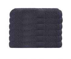 Bambinex Serviette de Bain en Coton (6 Pack, 390GSM), Noir, 70x120 cm