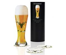 CertifZENHOFF Verre Ã biÃ¨re en cristal avec 5 couvercles en verre Ã biÃ¨re 500 ml