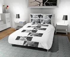 Soleil docre Lions Parure Housse de Couette, Polyester, Blanc, 240x220 cm