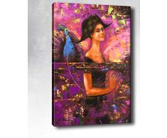 Bonamaison Peinture sur toile, multicolore, 70 x 100 cm - Conçu et fabriqué en Turquie