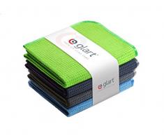 Glart Lot de 4 serviettes absorbantes en microfibres, 70 x 50 cm, pour les vitres, la cuisine, la vaisselle, la salle de bain