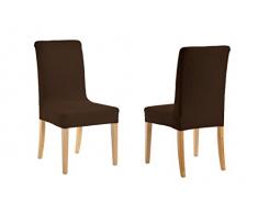 Martina Home Emilia Pack de Pochettes pour Chaise avec Dossier, Tissu 24x30x6 cm Marron