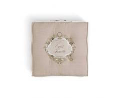 Soleil docre Esprit de Famille Coussin de Sol, Coton, Ecru, 40 x 40 x 8 cm