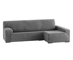 Eysa Dorian bi-élastique Chaise Longue Droite, Vue Frontale, Couleur 6-Gris, Chenille, 43x17x37 cm