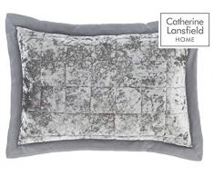 Catherine Lansfield Lot de 2Â Housses de Coussin dÃ©coratives en Velours Ã©crasÃ© Polyester Beige, Polyester, Silver, 29 x 8 x 29 cm