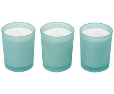 RITZENHOFF Aroma Naturals Moderne Bougie parfumée Lot de 3, Verre, Turquoise, 5 x 5 x 6 cm, de 3 unités