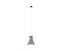 Paulmann 70890 luminaire en Suspension Verve Max. 20Â Watts Lampe Suspendue IP44 Protection Contre Les aspersions Ã©clairage de Plafond bÃ©ton, MÃ©tal E27, Gris, Chrome