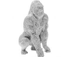 Kare Design Shiny Gorilla Figurine dÃ©corative en Argent 46 x 28 x 28 cm
