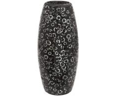 Maturi Vase en mosaïque en Verre craquelé, Noir/argenté, 30 cm