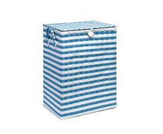 ARPAN Panier Ã Linge en Plastique Bleu et Blanc CapacitÃ© 44 litres Blanc et Bleu Taille M