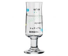 RITZENHOFF Verre à Liqueur, Cristal, Cristal, Schwarz/Blau/Gelb/türkis, 3.8 x 3.8 x 11.1 cm