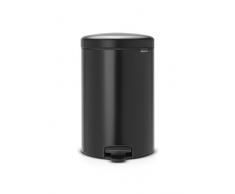 Brabantia 114106 Poubelle à Pédale Newicon avec Seau en Plastique, 20 L - Noir Mat