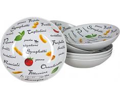 Cosy&Trendy 488518 Lot de 6 Assiettes à pâtes, diamètre 20 cm, Blanc