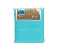 Nuit des Vosges Cotoval Housse de Couette Coton Lagon 240 x 260 cm