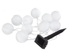 Best Season 477-13 Guirlande lumineuse solaire boules blanches Extérieur Lumière blanche froide 4,7 m 10 LED