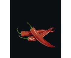 Wenko 2713100100 Fond de hotte Verre Hot Peperoni-Protection Anti-Ã©claboussures, Multicolore, 61x71x2 cm