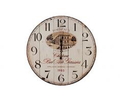 Sukima Decor Chateau Horloge Murale, MDF, Beige, 58Â x 4Â x 58Â cm