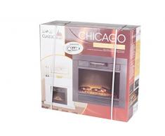 Classic Fire Chicago - Poêle électrique Encastrable Imitation Feu de Bois - 1800W