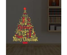 DÃ©corations De NoÃ«l Autocollant Mural Magique brille dans le noir Anglais Citations Sapin De NoÃ«l Mur Murales DÃ©calques Salle Ã Manger CrÃ¨che Enfants Ã©cole Restaurant cafÃ© HÃ´tel DÃ©cor Ã La Maison