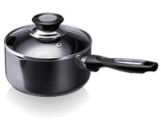 Beka 13076174 Pro Induc Anthracite Casserole + couvercle verre en aluminium intérieur revêtu 16 cm