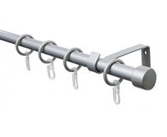 GARDINIA EASYFIX Rideaux Plissées Greta à Fixer par Serrage, Opaques, Kit de Montage Inclus, Rauchblau, 100 x 130 cm (LxH), Argenté