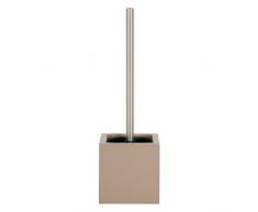 MSV 140540 Brosse de WC + Porteur en Acier Inoxydable/MDF en Beige, 30x20x110 cm