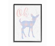 Stupell Industries Oh Deer Plaid Découpe surdimensionné encadrée giclée Art texturé, Multicolore