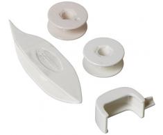 Clover 8105 Occhi Lot de coupelles avec Bobine VE3Â mercerie, Plastique, Blanc, 18,5Â x 9,5Â x 1,5Â cm, 4Â unitÃ©s, WeiÃ, 18,5 x 9,5 x 1,5 cm