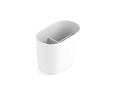 UMBRA Toothbrush holder Step. Porte brosse Ã dents Step. En mÃ©lamine brillante. Coloris blanc. Dimension 12x7.6x10.2cm