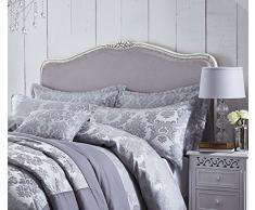 Catherine Lansfield - Parure de lit Jacquard, damassée, Argent, Polyester, Silver, Pillowsham