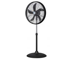 Westinghouse Lighting 7271540 Ventilateur sur Pied Westinghouse Yucon I en métal Noir Mat/argenté avec 5 vantaux en ABS, diamètre de 50, boîtier de 55 Hauteur maximale de 135 cm, 120 W