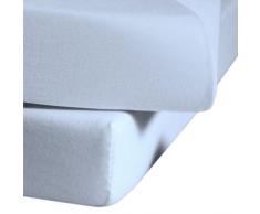 Fleuresse 1115-6056 Drap Housse 100Â % Coton Bleu 120Â xÂ 200Â cm