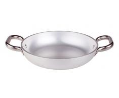 Pentole Agnelli Casserole à Radiant en Aluminium, épaisseur 5 mm, avec 2 poignées en Acier Inoxydable, argenté 50 cm Argent