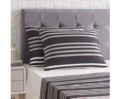 AmazonBasics Taie dâoreiller en satin - 50 x 80 cm x 2, Rayures