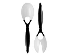 Premier Housewares 0805302 Cuillère et Fourchette à Salade Plastique Noir/Blanc