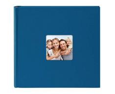 Goldbuch Album Photo avec découpe pour Photo, Pages Blanches avec Feuilles de séparation en Papier Cristal, Reliure de qualité supérieure en Papier texturé Aspect Lin, Bleu, 30 x 30 cm