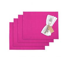 Westmark Lot de 4 sets de table en synthÃ©tique 42 x 32 cm, Vinyle et polyester, rose bonbon, 42 x 32 cm