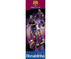 1art1 39029 Poster de Porte Football Ronaldinho Fc Barcelone 158 X 53 cm
