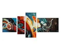 Arte Dal Mondo AY027QX1 Abstrait Tableau Modern Peint Ã la Main sur Toile avec Chassis, Acrylique, Multicolore, 150 x 3 x 70 cm