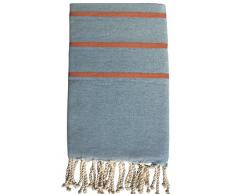 HR Decoraction Zoe Serviette de Plage, Coton, Orange, 200Â x 100Â x 0.5Â cm