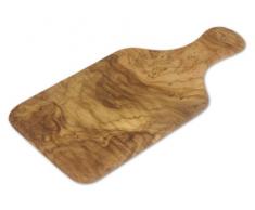 Berard 54071, Planche à découper et présentation apéritif en bois dolivier fait main - 26 cm avec manche
