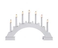 WeRChristmas Décoration en Bois avec 7 Bougies LED Multicolore 41 cm