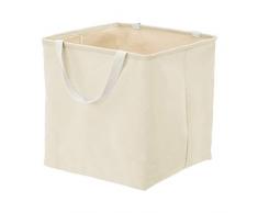 AmazonBasics Panier de rangement en tissu Grand cube Naturel