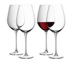 LSA International Lot de 4 Verres Ã vin Rouge Transparents 850 ML