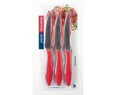 Tescoma 863056.20 Couteau à Steak, Acier Inoxydable, Rouge, 6 unités