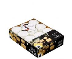 Spaas Lot de 24 Bougies Chauffe-Plat Non parfumÃ©es en Cire de Paraffine, Plastique, Blanc, D 57 mm x H 28 mm
