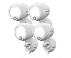 Mr. Beams MB360Â X T-brn-02-01Â sans fil, alimentÃ© par piles Ã lâextÃ©rieur, dÃ©tecteur de mouvement automatique 200Â lm spot Ã LED, plastique, Marron, Lot de 2, Plastique, blanc, Lot de 4