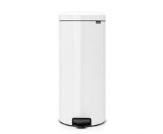 Brabantia 111785 Poubelle à Pédale Newicon avec Seau en Plastique, 30 L - Blanc