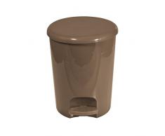 FRANDIS P350109 Poubelle 5L Ronde Plastique Taupe Ã pÃ©dale Ã 20 X 25 cm